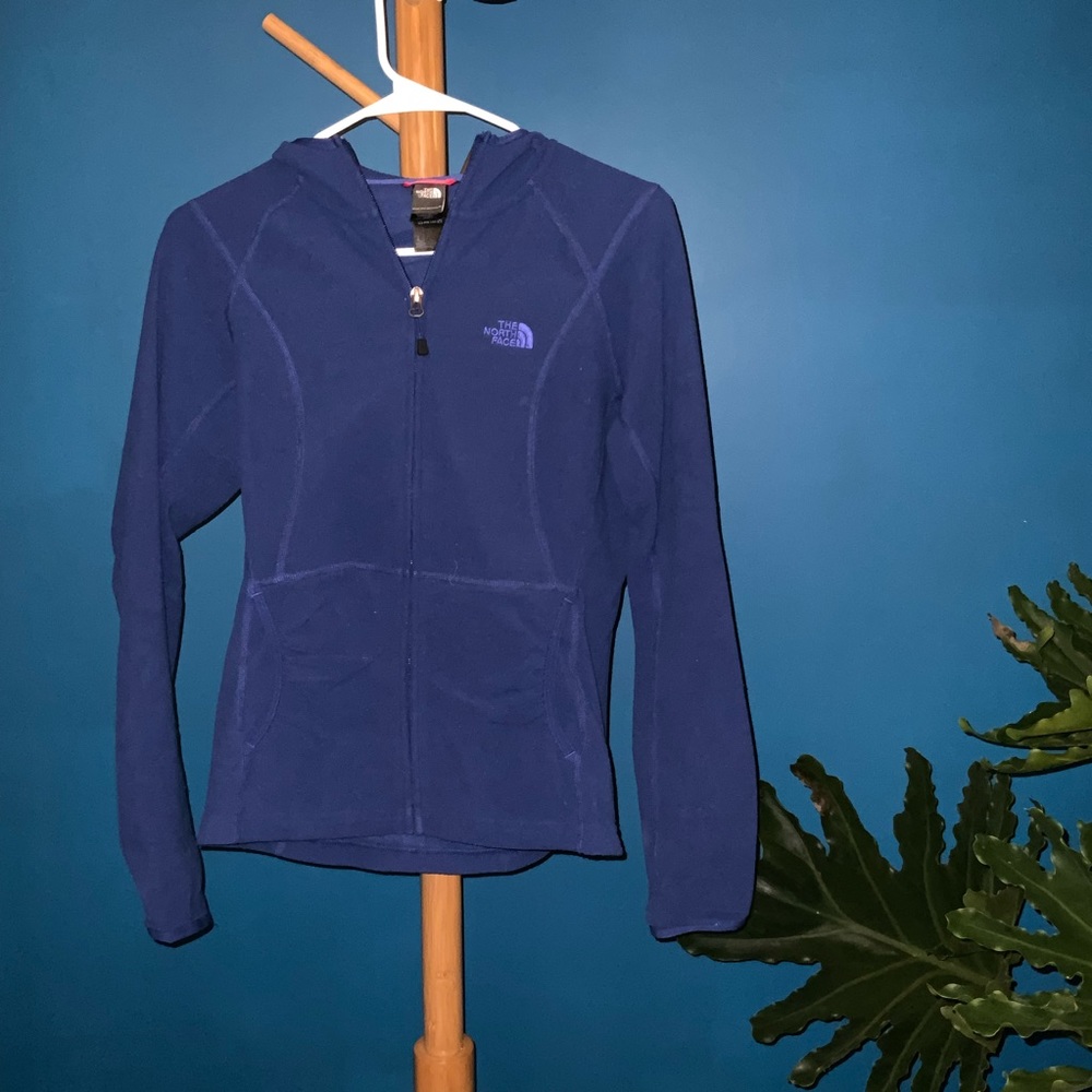 North face fleece zip up sweatshirt